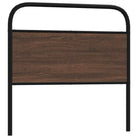 Hoofdborden en voetborden met ronde buizen en bewerkt hout - bruin eikenkleur / 100 cm / 1 - Hoofdborden en voetborden