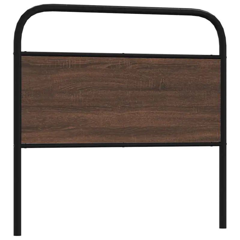Hoofdborden en voetborden met ronde buizen en bewerkt hout - bruin eikenkleur / 100 cm / 1 - Hoofdborden en voetborden