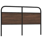 Hoofdborden en voetborden met ronde buizen en bewerkt hout - bruin eikenkleur / 160 cm / 1 - Hoofdborden en voetborden