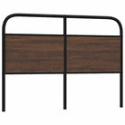 Hoofdborden en voetborden met ronde buizen en bewerkt hout - bruin eikenkleur / 140 cm / 1 - Hoofdborden en voetborden