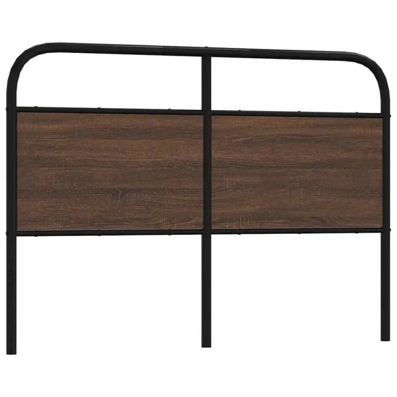 Hoofdborden en voetborden met ronde buizen en bewerkt hout - bruin eikenkleur / 140 cm / 1 - Hoofdborden en voetborden