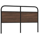 Hoofdborden en voetborden met ronde buizen en bewerkt hout - bruin eikenkleur / 150 cm / 1 - Hoofdborden en voetborden