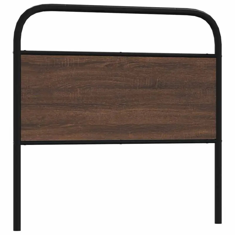 Hoofdborden en voetborden met ronde buizen en bewerkt hout - bruin eikenkleur / 90 cm / 1 - Hoofdborden en voetborden