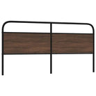 Hoofdborden en voetborden met ronde buizen en bewerkt hout - bruin eikenkleur / 180 cm / 1 - Hoofdborden en voetborden