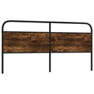 Hoofdborden en voetborden met ronde buizen en bewerkt hout - Gerookt eiken / 200 cm / 1 - Hoofdborden en voetborden