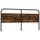 Hoofdborden en voetborden met ronde buizen en bewerkt hout - Gerookt eiken / 180 cm / 1 - Hoofdborden en voetborden