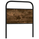 Hoofdborden en voetborden met ronde buizen en bewerkt hout - Gerookt eiken / 75 cm / 1 - Hoofdborden en voetborden