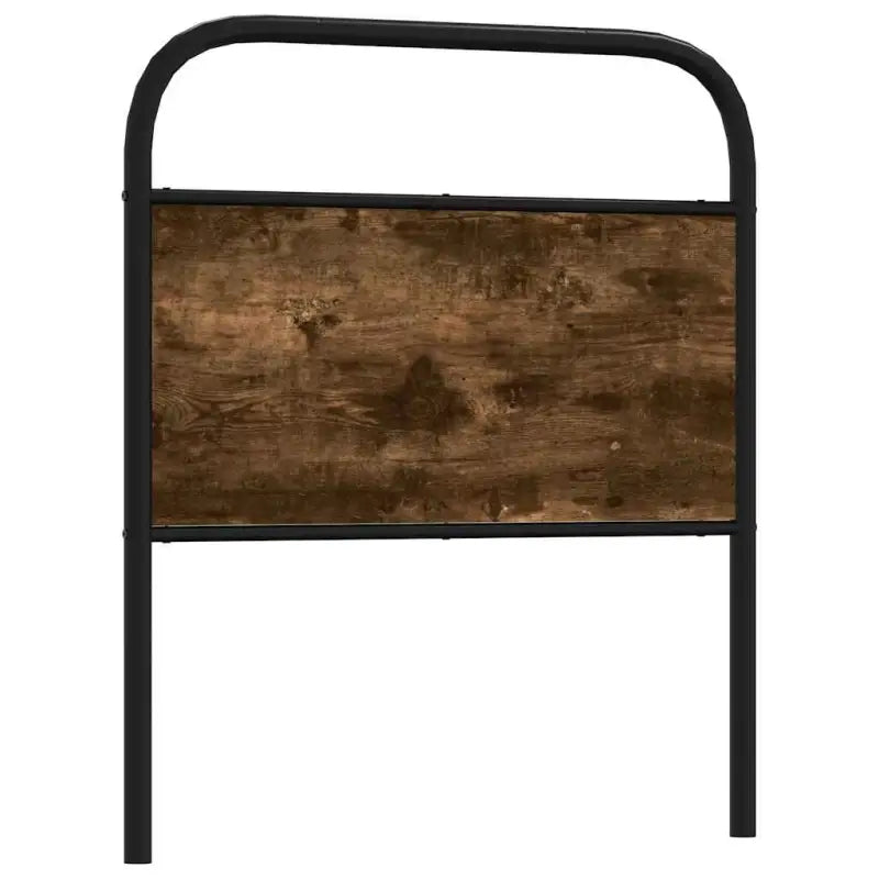 Hoofdborden en voetborden met ronde buizen en bewerkt hout - Gerookt eiken / 75 cm / 1 - Hoofdborden en voetborden