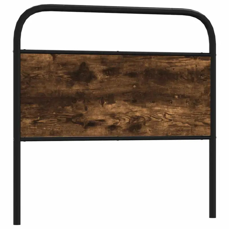 Hoofdborden en voetborden met ronde buizen en bewerkt hout - Gerookt eiken / 100 cm / 1 - Hoofdborden en voetborden