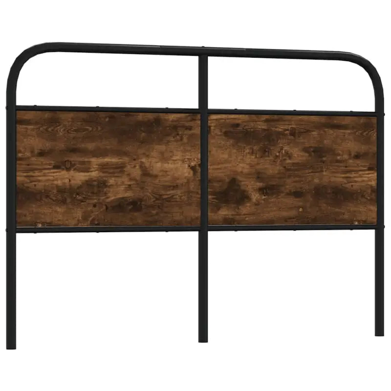 Hoofdborden en voetborden met ronde buizen en bewerkt hout - Gerookt eiken / 140 cm / 1 - Hoofdborden en voetborden
