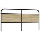 Hoofdborden en voetborden met ronde buizen en bewerkt hout - Sonoma eiken / 180 cm / 1 - Hoofdborden en voetborden