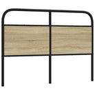 Hoofdborden en voetborden met ronde buizen en bewerkt hout - Sonoma eiken / 135 cm / 1 - Hoofdborden en voetborden