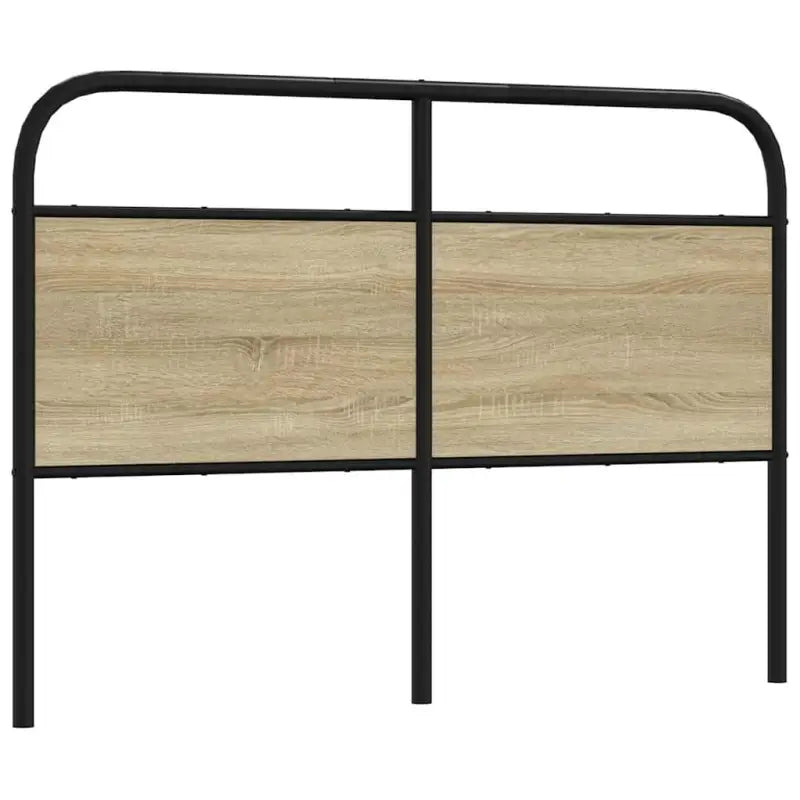 Hoofdborden en voetborden met ronde buizen en bewerkt hout - Sonoma eiken / 135 cm / 1 - Hoofdborden en voetborden