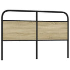 Hoofdborden en voetborden met ronde buizen en bewerkt hout - Sonoma eiken / 150 cm / 1 - Hoofdborden en voetborden