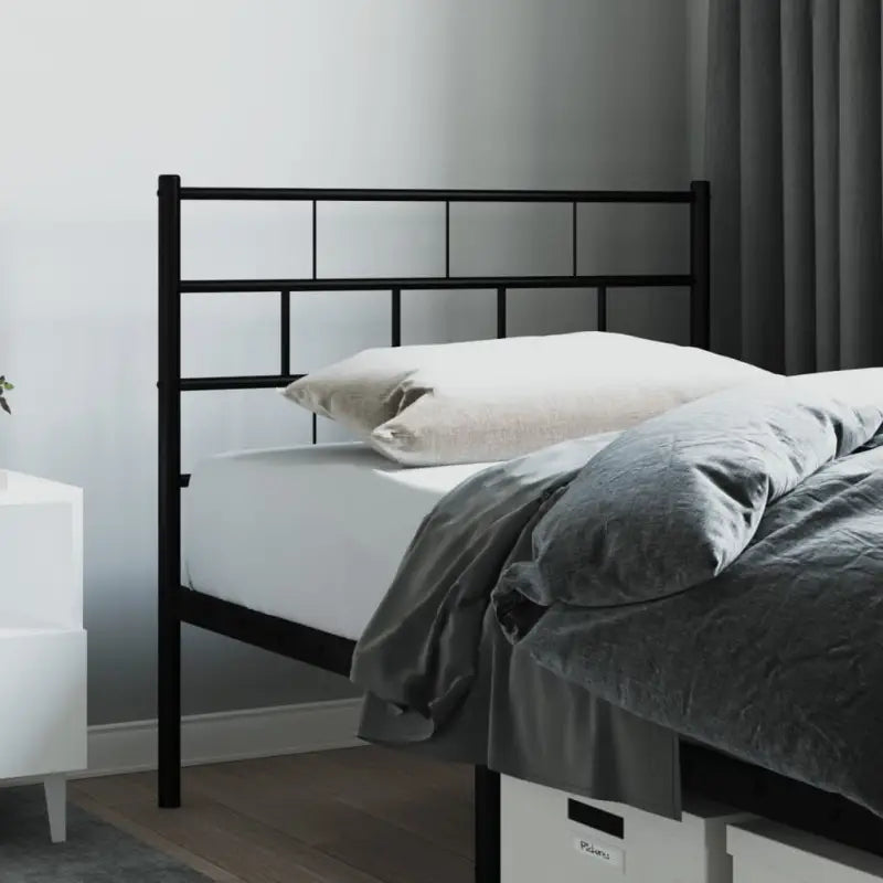Hoofdborden en voetborden met ronde buizen van gepoedercoat staal - Zwart / 107 cm / 1 - Hoofdborden en voetborden