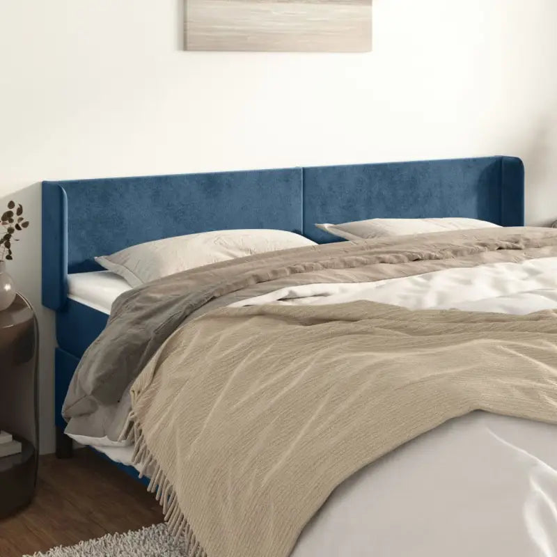Hoofdborden en voetborden met trendy ontwerp levering bevat 183x16x78 - Donkerblauw / 163 x 16 x 78/88 cm / 1