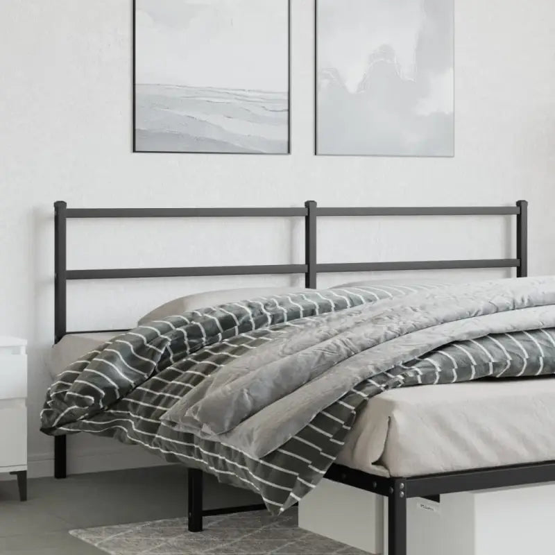 Hoofdborden en voetborden met vierkante buizen voor een stijlvolle slaapkamer - Zwart / 200 cm / 1 - Hoofdborden