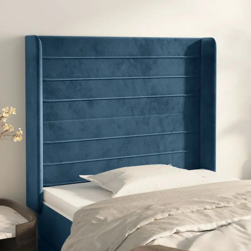 Hoofdborden en voetborden met zachte fluweel levering bevat - Donkerblauw / 93 x 16 x 118/128 cm / 1 - Hoofdborden