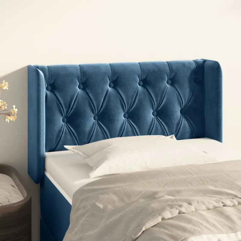 Hoofdborden en voetborden met zachte fluweel levering bevat - Donkerblauw / 83 x 16 x 78/88 cm / 1 - Hoofdborden