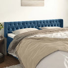 Hoofdborden en voetborden met zachte fluweel levering bevat - Donkerblauw / 183 x 16 x 78/88 cm / 1 - Hoofdborden
