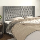 Hoofdborden en voetborden met zachte fluweel levering bevat - Lichtgrijs / 203 x 16 x 118/128 cm / 1 - Hoofdborden