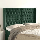 Hoofdborden en voetborden met zachte fluweel levering bevat - Donkergroen / 147 x 16 x 118/128 cm / 1 - Hoofdborden