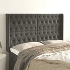 Hoofdborden en voetborden met zachte fluweel levering bevat - Donkergrijs / 163 x 16 x 118/128 cm / 1 - Hoofdborden