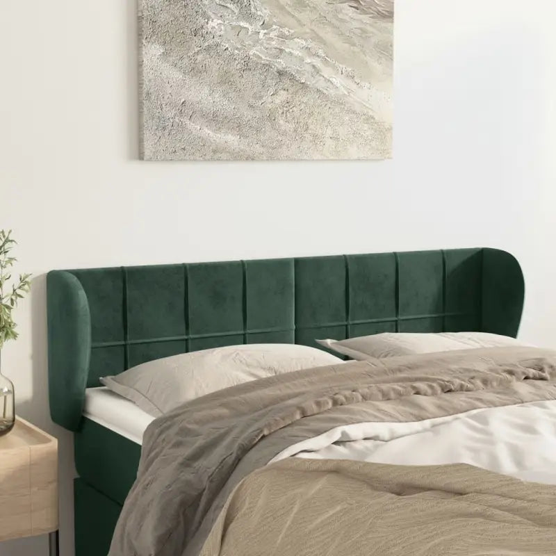 Hoofdborden en voetborden met zachte fluweel levering bevat - Donkergroen / 147 x 23 x 78/88 cm / 1 - Hoofdborden