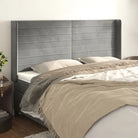 Hoofdborden en voetborden met zachte fluweel levering bevat - Lichtgrijs / 163 x 16 x 118/128 cm / 1 - Hoofdborden