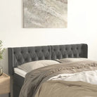 Hoofdborden en voetborden met zachte fluweel levering bevat - Donkergrijs / 163 x 16 x 78/88 cm / 1 - Hoofdborden