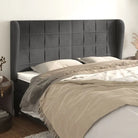 Hoofdborden en voetborden met zachte fluweel levering bevat - Donkergrijs / 163 x 23 x 118/128 cm / 1 - Hoofdborden