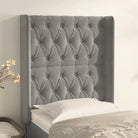 Hoofdborden en voetborden met zachte fluweel levering bevat - Lichtgrijs / 83 x 16 x 118/128 cm / 1 - Hoofdborden