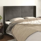 Hoofdborden en voetborden met zachte fluweel levering bevat - Donkergrijs / 183 x 16 x 118/128 cm / 1 - Hoofdborden