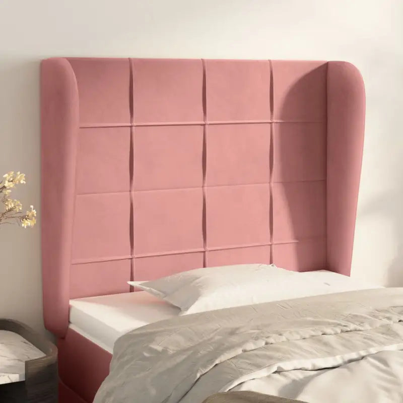 Hoofdborden en voetborden met zachte fluweel levering bevat - Roze / 103 x 23 x 118/128 cm / 1 - Hoofdborden