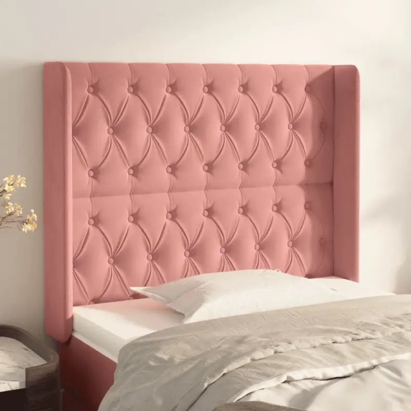 Hoofdborden en voetborden met zachte fluweel levering bevat - Roze / 103 x 16 x 118/128 cm / 1 - Hoofdborden