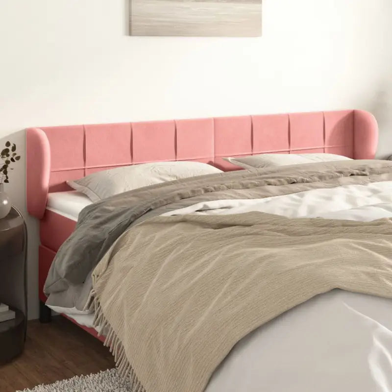 Hoofdborden en voetborden met zachte fluweel levering bevat - Roze / 163 x 23 x 78/88 cm / 1 - Hoofdborden en voetborden