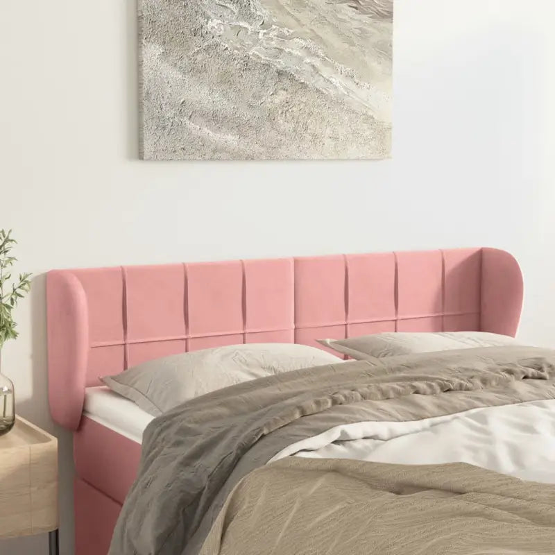 Hoofdborden en voetborden met zachte fluweel levering bevat - Roze / 147 x 23 x 78/88 cm / 1 - Hoofdborden en voetborden