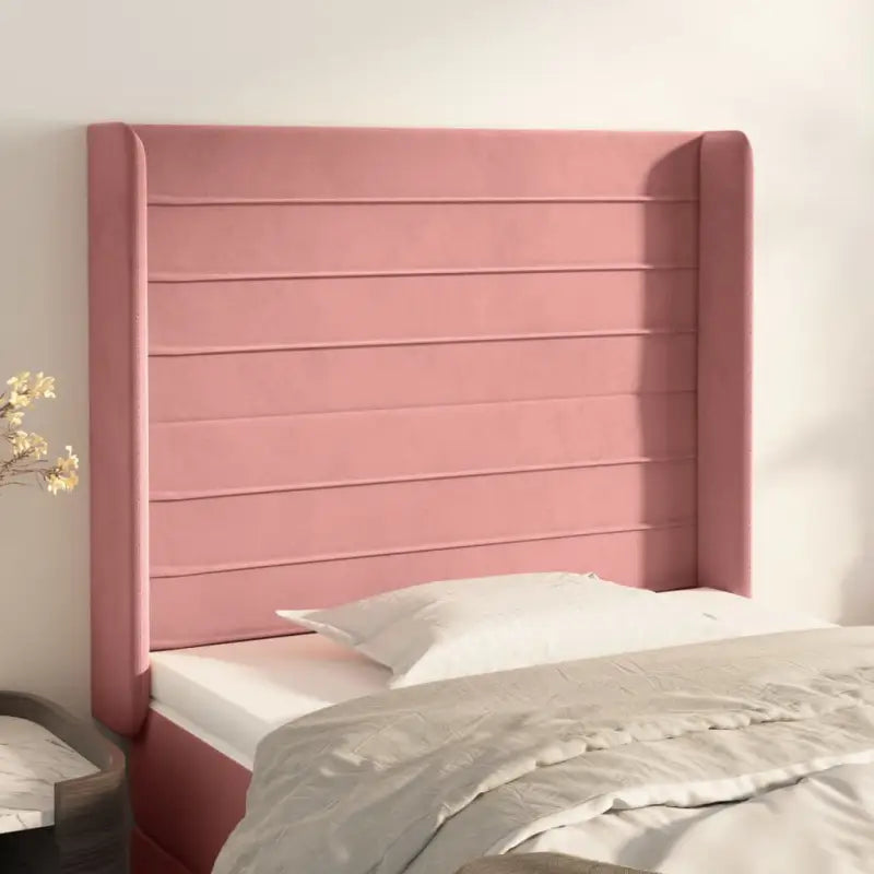 Hoofdborden en voetborden met zachte fluweel levering bevat - Roze / 83 x 16 x 118/128 cm / 1 - Hoofdborden