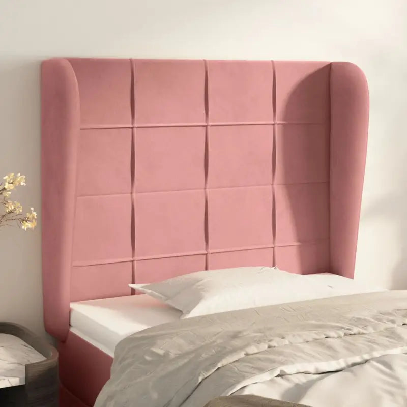 Hoofdborden en voetborden met zachte fluweel levering bevat - Roze / 93 x 23 x 118/128 cm / 1 - Hoofdborden