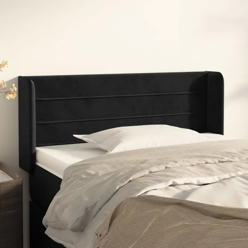Hoofdborden en voetborden met zachte fluweel levering bevat - Zwart / 103 x 16 x 78/88 cm / 1 - Hoofdborden