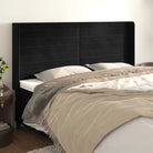 Hoofdborden en voetborden met zachte fluweel levering bevat - Zwart / 203 x 16 x 118/128 cm / 1 - Hoofdborden