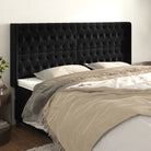 Hoofdborden en voetborden met zachte fluweel levering bevat - Zwart / 203 x 16 x 118/128 cm / 1 - Hoofdborden