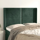 Hoofdborden en voetborden met zachte fluwelen afwerking en levering bevat - Donkergroen / 147 x 16 x 118/128 cm / 1
