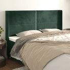 Hoofdborden en voetborden met zachte fluwelen afwerking en levering bevat - Donkergroen / 203 x 16 x 118/128 cm / 1