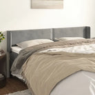 Hoofdborden en voetborden met zachte fluwelen afwerking en levering bevat - Lichtgrijs / 203 x 16 x 78/88 cm / 1