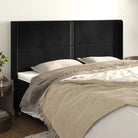 Hoofdborden en voetborden met zachte fluwelen afwerking en levering bevat - Zwart / 183 x 16 x 118/128 cm / 1
