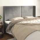 Hoofdborden en voetborden met zachte fluwelen afwerking en levering bevat - Lichtgrijs / 183 x 16 x 118/128 cm / 1