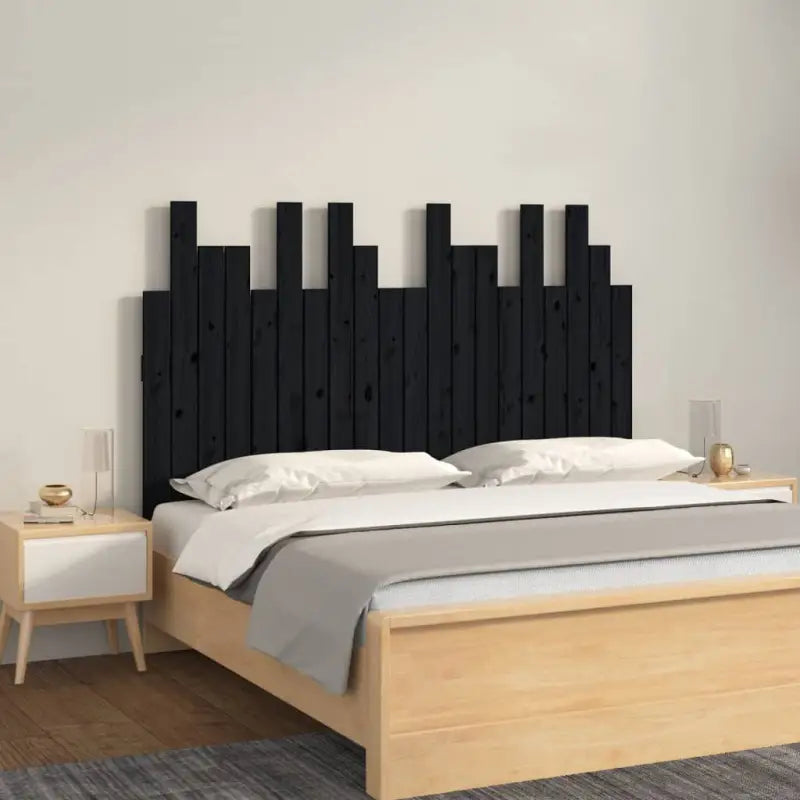 Hoofdborden en voetborden van massief grenenhout met klassiek design - Zwart / 127.5 x 80 cm / 1 - Hoofdborden