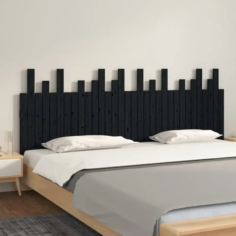 Hoofdborden en voetborden van massief grenenhout met klassiek design - Zwart / 204 x 80 cm / 1 - Hoofdborden