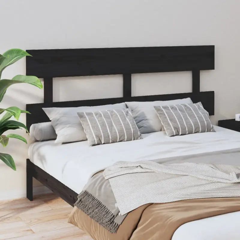 Hoofdborden en voetborden van massief grenenhout met trendy design - Zwart / 164 x 81 cm / 1 - Hoofdborden en voetborden